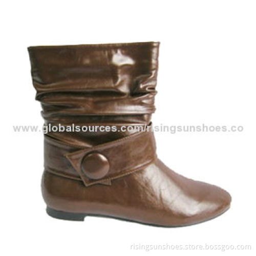 Women's Stylish Dress Boots with Soft PU Upper and Rubber OutsoleNew